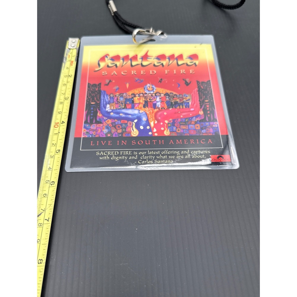 Vintage Santana Sacred Fire Live In South America Backstage Pass Lanyard - Picture 4 of 4